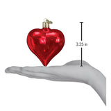 Old World Christmas - Large Shiny Red Heart - 30012