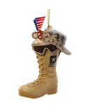 Kurt Adler - U.S. Army® Boot With U.S.A. Flag and Icons Ornament - AM2163