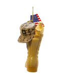 Kurt Adler - U.S. Army® Boot With U.S.A. Flag and Icons Ornament - AM2163