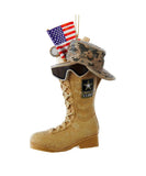 Kurt Adler - U.S. Army® Boot With U.S.A. Flag and Icons Ornament - AM2163