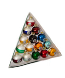 Kurt Adler - 40MM Pool Ball Glass Ornaments, 15-Piece Box Set - C1608