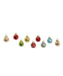 Kurt Adler - Petite Treasure Multicolored Decorated Glass Ball Ornaments, 9-Piece Box Set - C1899