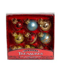 Kurt Adler - Petite Treasure Multicolored Decorated Glass Ball Ornaments, 9-Piece Box Set - C1899