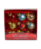 Kurt Adler - Petite Treasure Multicolored Decorated Glass Ball Ornaments, 9-Piece Box Set - C1899