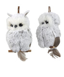 Kurt Adler - Brown and White Hanging Owl Ornaments, 2 Assorted - C2285