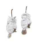 Kurt Adler - Brown and White Hanging Owl Ornaments, 2 Assorted - C2285