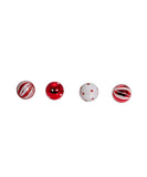 Kurt Adler - 25MM Miniature Red and White Glass Ball Ornaments, 12-Piece Box Set - GG0294