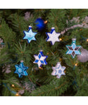 Kurt Adler - Jewish Stars With Glitter Glass Ornaments, 6-Piece Box Set - H8203