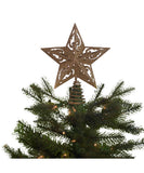Kurt Adler - 8" Un-Lit Gold Glitter Star Treetop - H9100