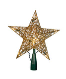 Kurt Adler - 9" UL 10-Light Gold Wire Star Treetop - UL0131GO