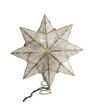 Kurt Adler - 9.27" UL 10-Light Capiz Gold Star With Arabesque Decoration Treetop - UL0271