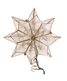 Kurt Adler - 9.27" UL 10-Light Capiz Gold Star With Arabesque Decoration Treetop - UL0271