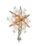 Kurt Adler - 9" UL 10-Light Capiz Star With Scroll Design Treetop - UL3110