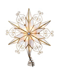 Kurt Adler - 9" UL 10-Light Capiz Star With Scroll Design Treetop - UL3110