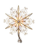 Kurt Adler - 9" UL 10-Light Capiz Star With Scroll Design Treetop - UL3110