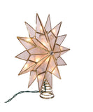 Kurt Adler - 9.84" UL 10-Light Capiz Double Tip Star With Center Gem Treetop - UL3141