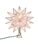 Kurt Adler - 9.84" UL 10-Light Capiz Double Tip Star With Center Gem Treetop - UL3141