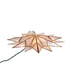 Kurt Adler - 9.84" UL 10-Light Capiz Double Tip Star With Center Gem Treetop - UL3141