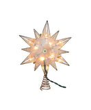 Kurt Adler - 10.24" UL 10-Light Capiz Star With Center Gem Treetop - UL3150