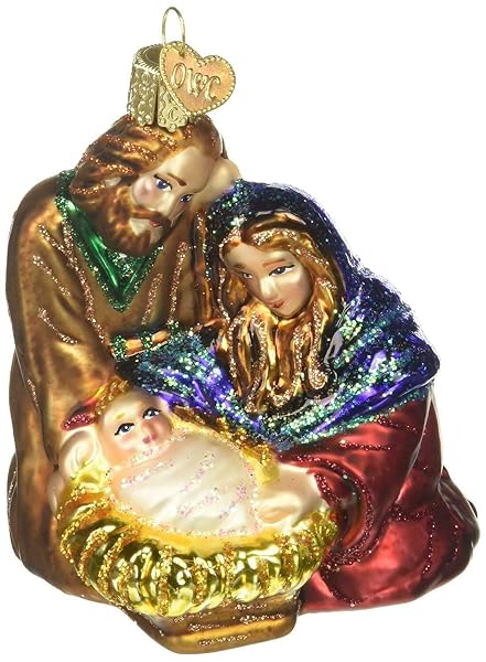 Christmas Holy Family Nativity Glass Ornament - 10207 - Free Box | Nathan’s Corner