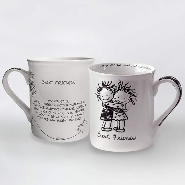 Enesco Children of the Inner Light Best Friends Stoneware Gift Mug, 16 oz.