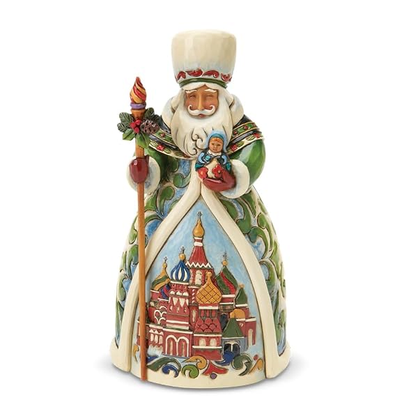 Enesco Jim Shore Heartwood Creek Christmas Around The World Russian Santa Figurine, 7 Inch, Multicolor