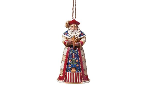 Enesco Jim Shore Heartwood Creek Christmas Around The World Polish Santa Hanging Ornament, 4.5 Inch, Multicolor