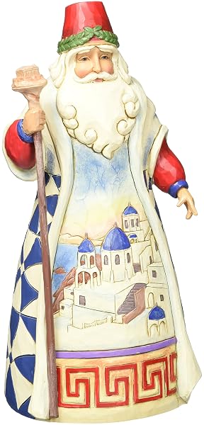 Enesco Jim Shore Heartwood Creek 7 inch Stone Resin Greek Santa Figurine, Multicolor