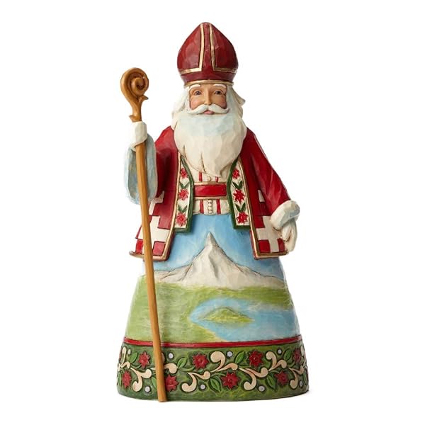Enesco JS HWC Fig Swiss Santa Figurine, Red