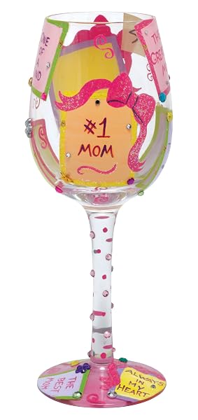 Enesco Designs by Lolita Mommy’s Time Out Artisan Painted Wine Glass Gift, 15 oz