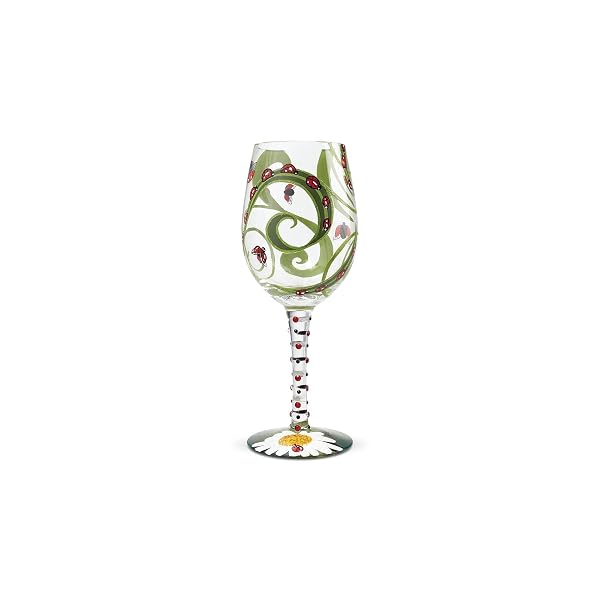Enesco Designs by Lolita Ladybug Artisan-blown Glass Wine Glass, 15 oz.