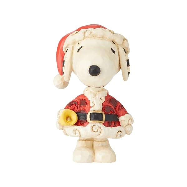 Enesco Peanuts by Jim Shore Holiday Snoopy Santa Miniature Figurine, 2.25 Inch, Multicolor