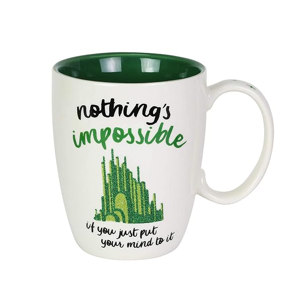 Enesco Our Name is Mud The Wizard of Oz Emerald City Glitter Coffee Mug, 12 Ounce, Multicolor