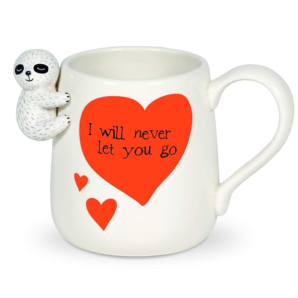 Enesco 6005729 Our Mame is Mud Sloth Never Let Go Sculpted Coffee Mug, 16 Ounce, Multicolor
