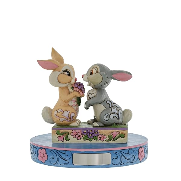 Enesco Disney Traditions Collection by Jim Shore Bambi Thumper and Blossom Bunny Figurine- Resin Hand Crafted Painted Collectible Disney Mini Figurines Decorative Home Decor Statue, 4 Inch