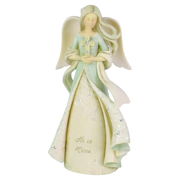 Enesco Foundations Easter Angel Figurine, 4.53 Inch, Multicolor