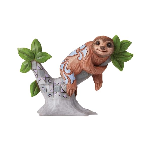 Enesco Jim Shore Heartwood Creek Sloth on Tree Miniature Figurine, 2.88 Inch, Multicolor