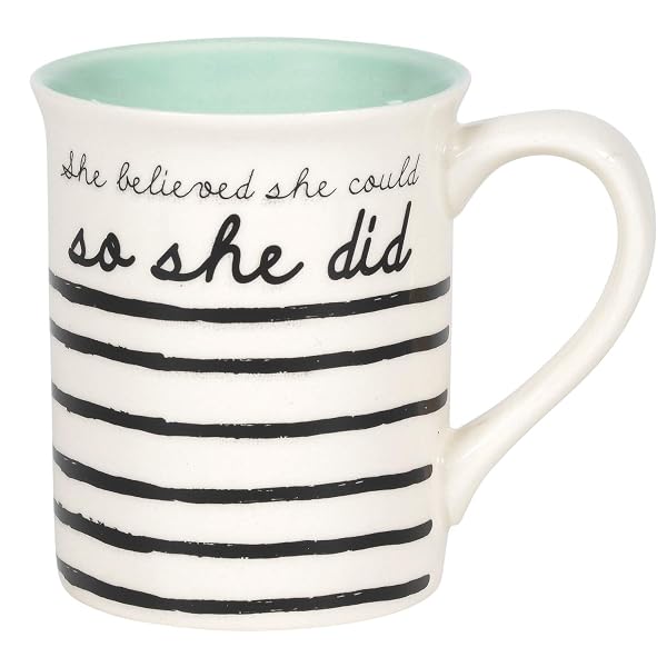 Enesco Our Name is Mud Get It Girl She Believed Coffee Mug, 1 Count (Pack of 1), Multicolor