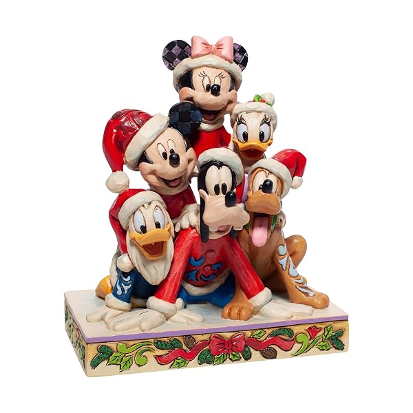 Enesco Jim Shore Disney Traditions Christmas Mickey Mouse and Friends Figurine, 5.91 Inch, Multicolor
