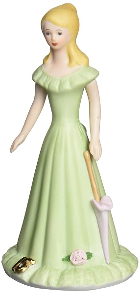 Enesco Growing Up Girls “Blonde Age 15” Porcelain Figurine, 6.75” Green