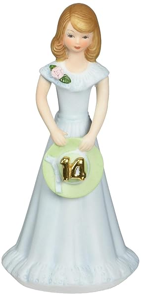 Enesco Growing Up Girls “Brunette Age 14” Porcelain Figurine, 6.5”, White