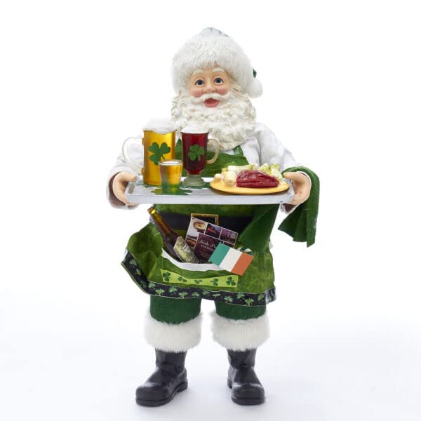 for Fabriche Musical Irish Chef Santa Christmas Figurine 10.5 Inch FA0106 New Seasonal Candles Figurines