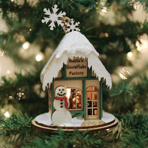 Ginger Cottages - Santa s Snowflake Factory Ornament - 80033