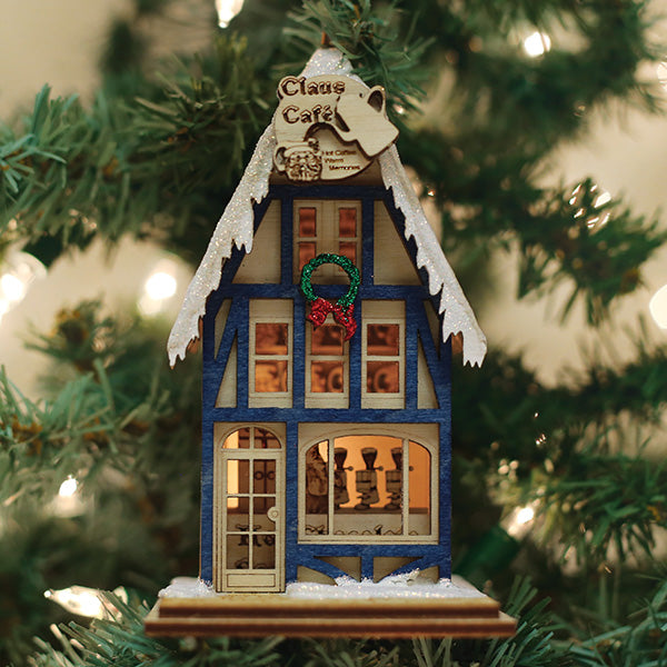 Ginger Cottages - Reindeer Claus Café Coffee Shop Wooden 2020 Unique - 80039
