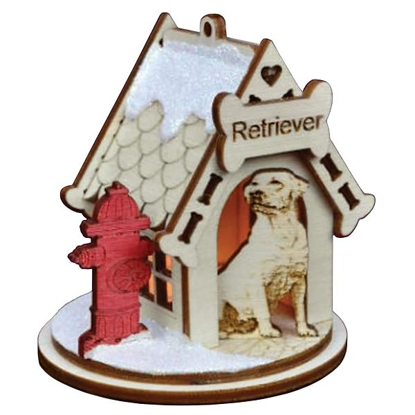 Ginger Cottages - Labrador Retriever Dog Tea Light Display Wooden Christ - 81004