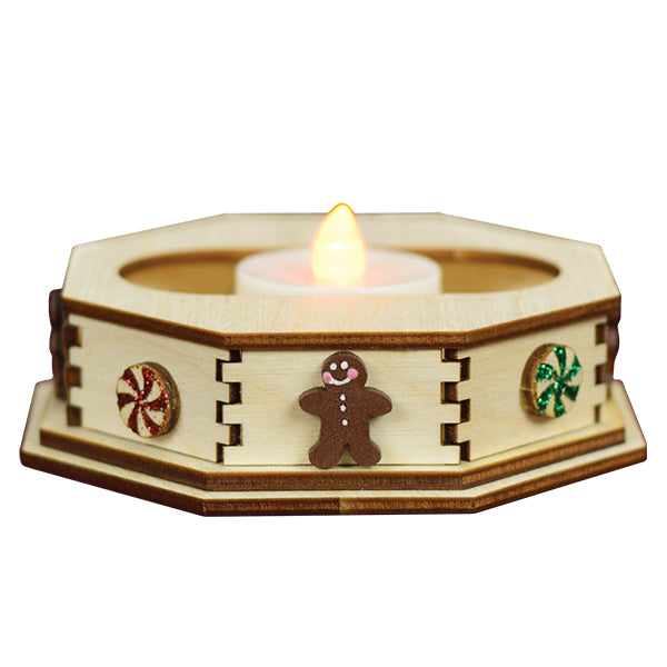 Ginger Cottages - Bone Wooden Christmas Tealight Display for Christmas T - 83001