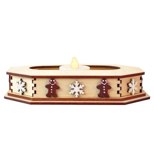 Ginger Cottages - Snowflake Tea Light Display Wooden Christmas - 83003
