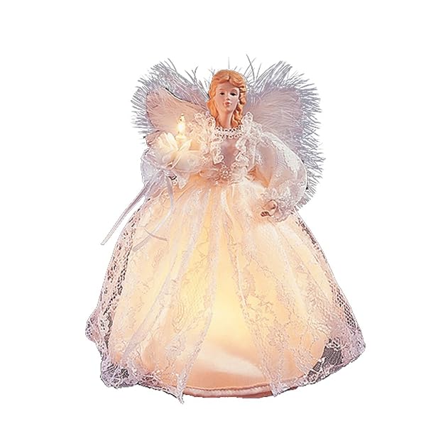 Kurt Adler - 10-Light 9-Inch White Angel Treetop - UL2108