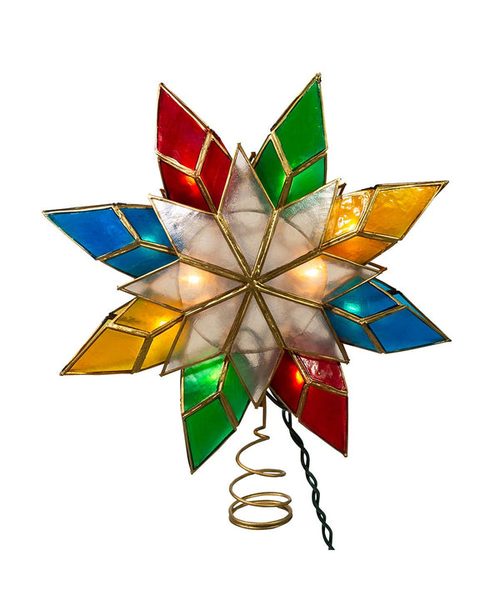 Kurt Adler - 10-Light Multi-Color Capiz Star Tree Topper - UL0118
