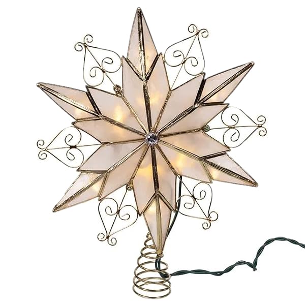 Kurt Adler - 10 Lights LED Capiz Star Scroll Treetop - UL3110